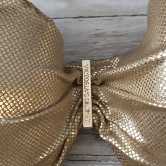 Victoria's Secret Gold Bandeau Bikini Top 34C - Picture 3 of 6